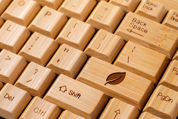 Recycle icon on computer keyboard for green and eco concept