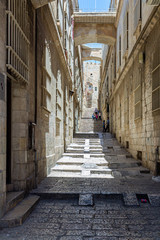 uliczka schody Jerozolima Izrael - obrazy, fototapety, plakaty