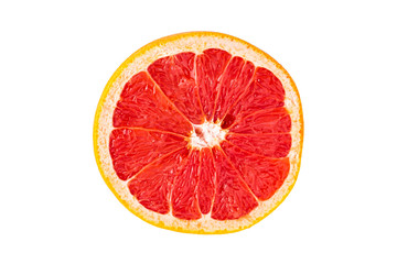 slice of grapefruit isolated on white background