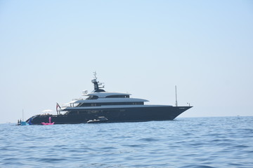 Fototapeta na wymiar Luxury Super Yacht Positano Italy Summer 