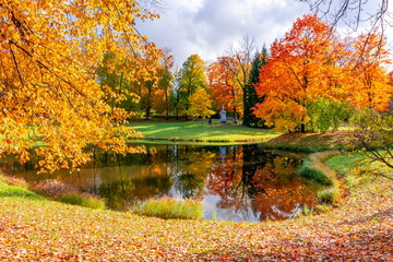 Catherine park in autumn, Pushkin (Tsarskoe Selo), St. Petersburg, Russia