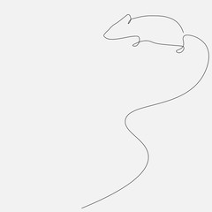 Rat silhouette, animal print vector illustration