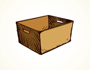 Cardboard box. Vector drawing icon