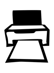 Vector silhouette of printer. Motives of office, objects, business, workplace, working, white collar