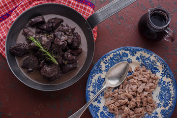 Wild boar goulash with spätzle