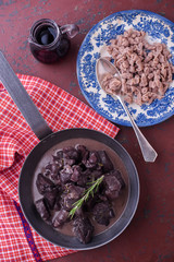 Wild boar goulash with spätzle