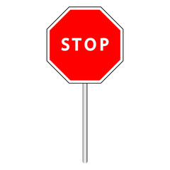 vector illustration of stop sign road