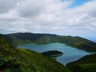 Volcanic crater in the Azores