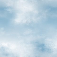 White clouds and blue sky seamless stock illustration.