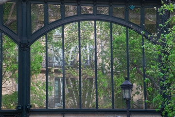 iron window in garden