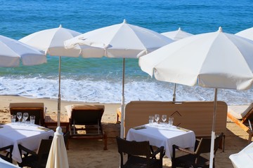 Restaurant on the beach,  Juan les Pins, France