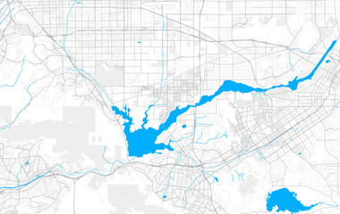 Rich detailed vector map of Eastvale, California, USA