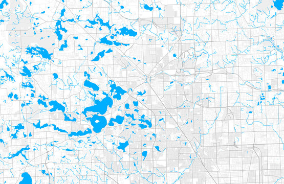 Rich detailed vector map of Pontiac, Michigan, USA © netsign