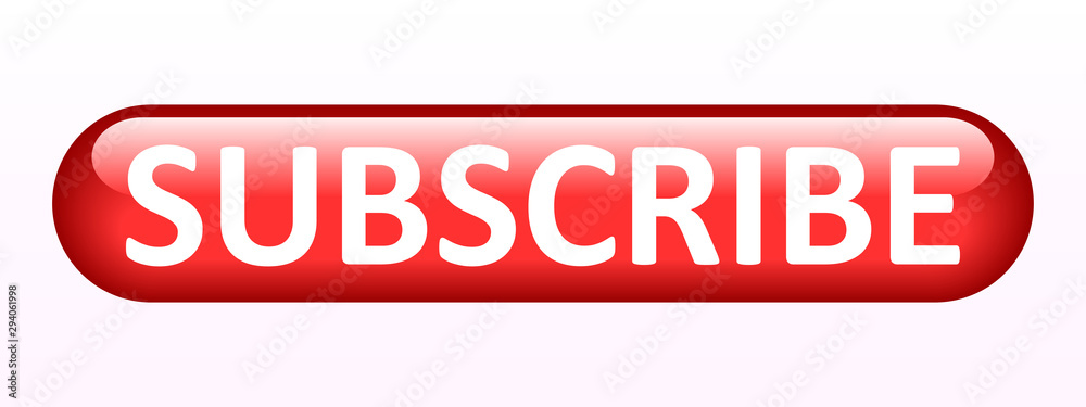 Poster subscribe red button – stock vector