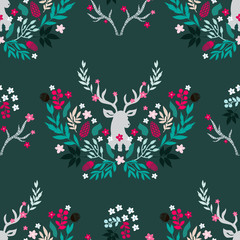 Fototapeta na wymiar Christmas deer pattern10