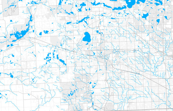 Rich detailed vector map of Novi, Michigan, USA © netsign