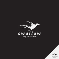 swallow logo - bird logo with silhouette style