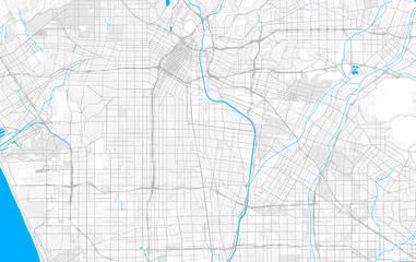 Rich detailed vector map of Huntington Park, California, USA