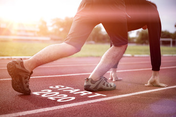 Athletes start the year 2020 with a running posture