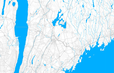 Rich detailed vector map of White Plains, New York, USA