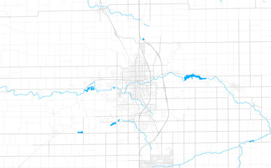 Rich detailed vector map of Kokomo, Indiana, USA