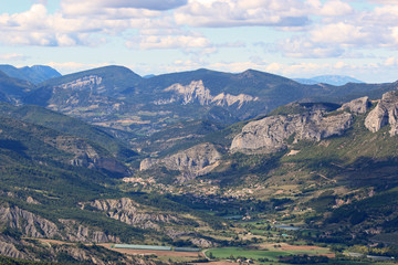 Fototapeta na wymiar French Alps from the Chabre mountain