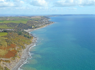 Fototapeta na wymiar Aerial view of the South Cornwall Coast