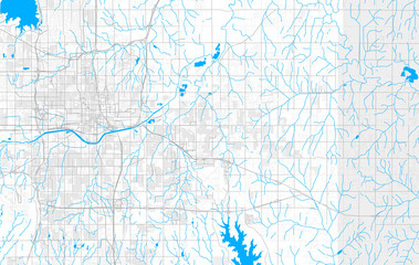 Rich detailed vector map of Midwest City, Oklahoma, USA