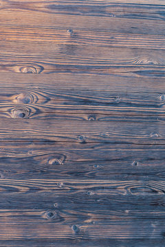 Brown and bluish wooden board texture - macro.