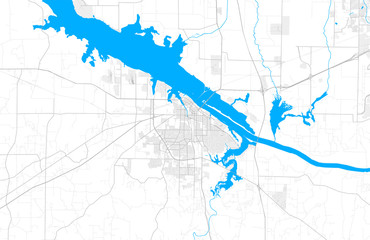 Rich detailed vector map of Decatur, Alabama, USA