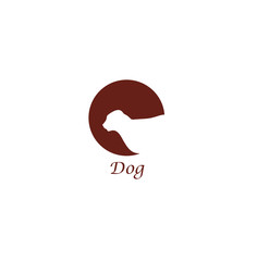 the concept of a dog head silhouette logo