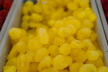 dried fruits and candied fruits in the market