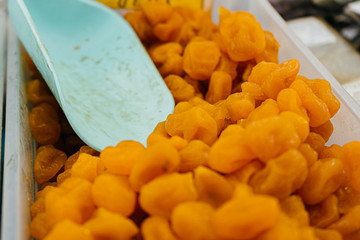 dried fruits and candied fruits in the market