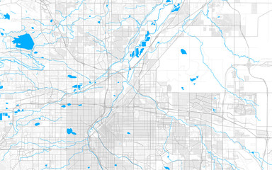 Rich detailed vector map of Commerce City, Colorado, USA