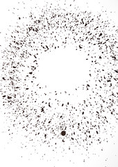 Texture of shocolate splashes on white background