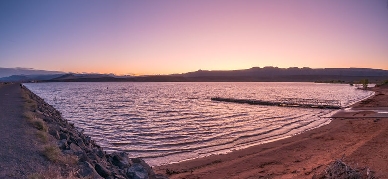 Panormaic View of the Lake from the Beach At Sand Hollow in St George Utah
