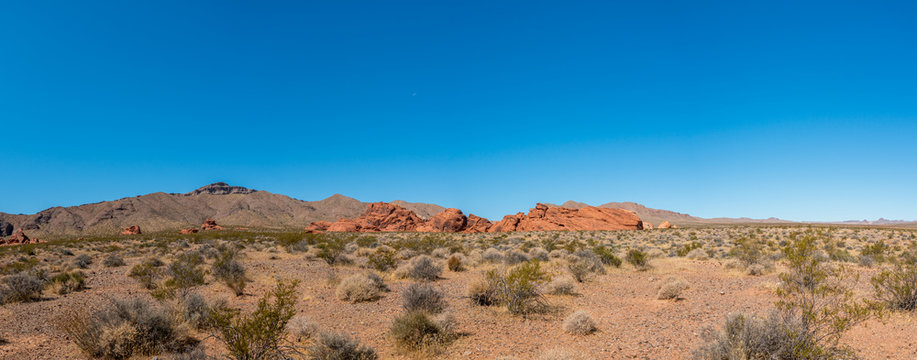 Low Angle View Of The Desert In The Valley Of Fire In Nevada