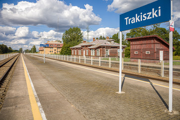 Trakiszki, Podlasie, dworzec PKP - obrazy, fototapety, plakaty