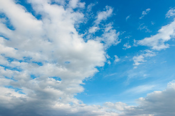 White clouds and blue sky landscape