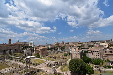 Fototapeta na wymiar Historical Ruins in Rome Italy