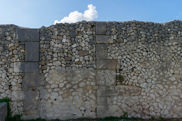 Ancient Roman wall with stone texture