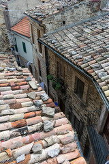 Road seen from the roofs - Texture of roofs that highlight a street below