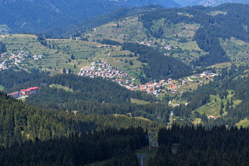 Obraz premium Landscape of Rhodope Mountains from Snezhanka tower, Bulgaria
