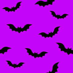 seamless pattern with bats, Halloween background