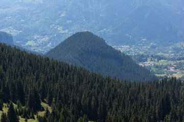 Landscape of Rhodope Mountains from Snezhanka tower, Bulgaria