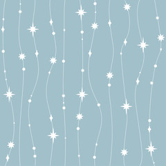 Holiday background, seamless magic pattern with stars. Vector illustration