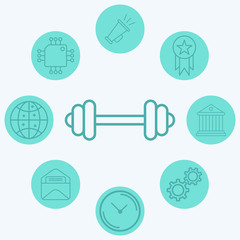Dumbbell vector icon sign symbol