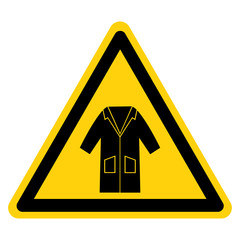 Warning Wear Smock Symbol Sign, Vector Illustration, Isolate On White Background Label. EPS10