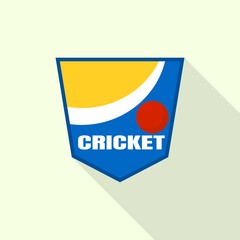 Cricket emblem logo. Flat illustration of cricket emblem vector logo for web design
