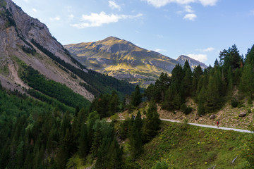 Mountain hiking. Cirque de Gavarnie, France.